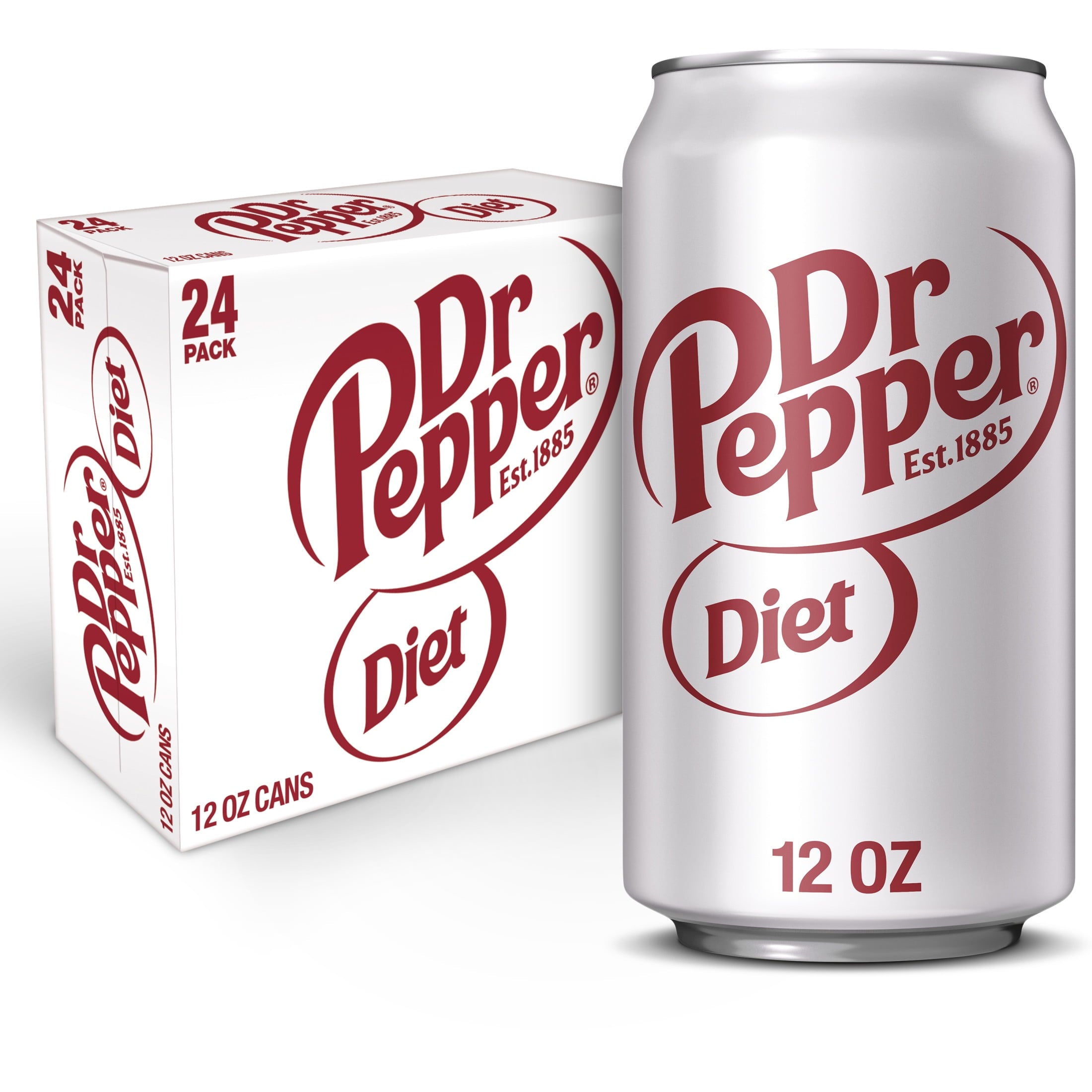 Diet Dr Pepper Soda - Bright Twist, 12 fl oz Cans, 24-Pack