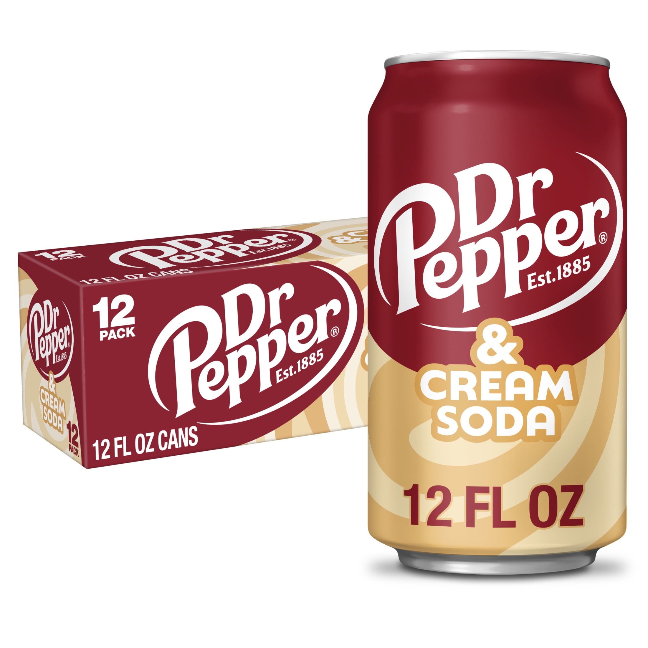 Dr Pepper & Cream Soda - Fresh Soda Pour, 12 fl oz Cans, 12-Pack