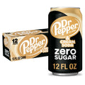 Dr Pepper & Cream Soda Zero Sugar - Soft Fizz, 12 fl oz Cans, 12-Pack