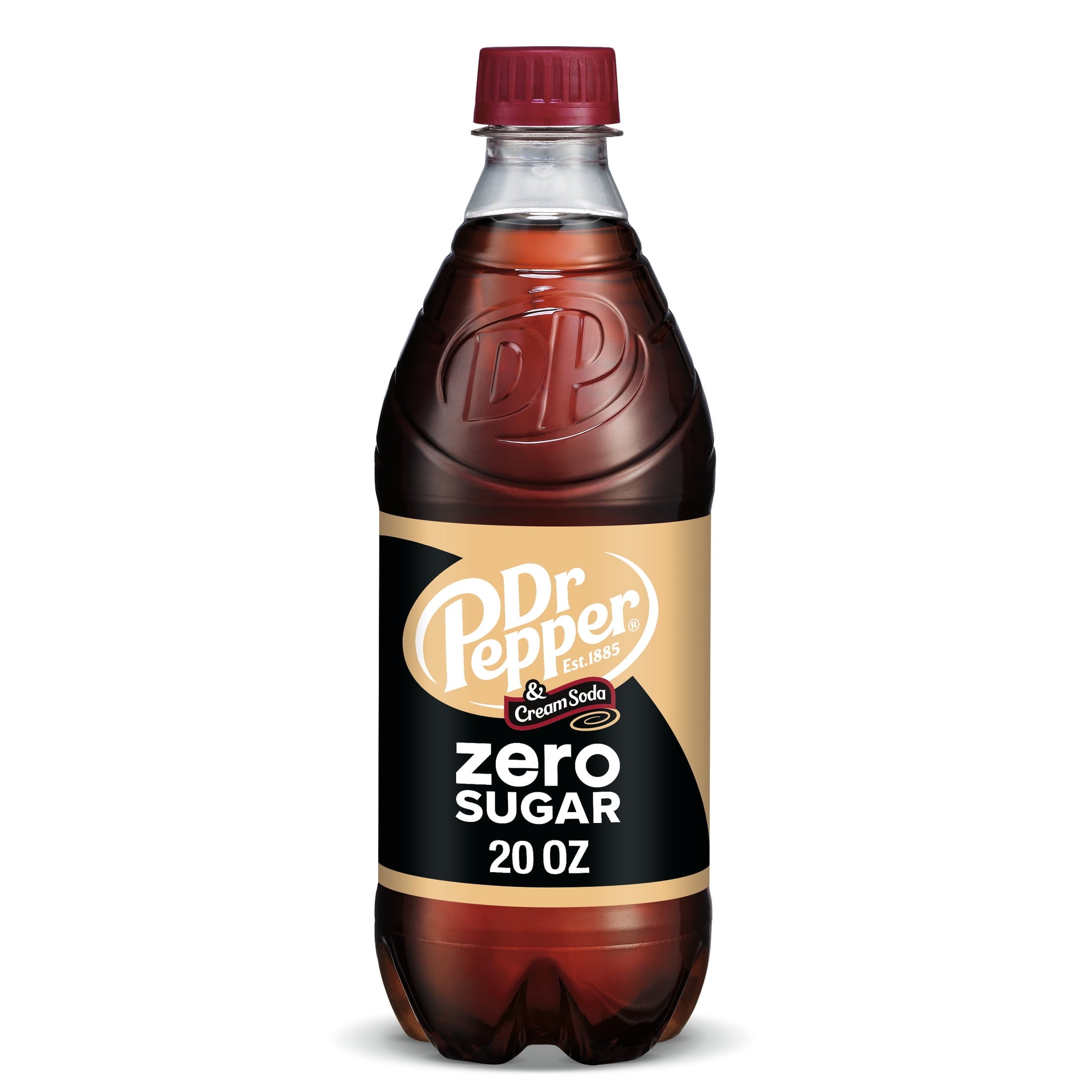 Dr Pepper & Cream Soda Zero Sugar - Soft Fizz, 20 fl oz Bottle
