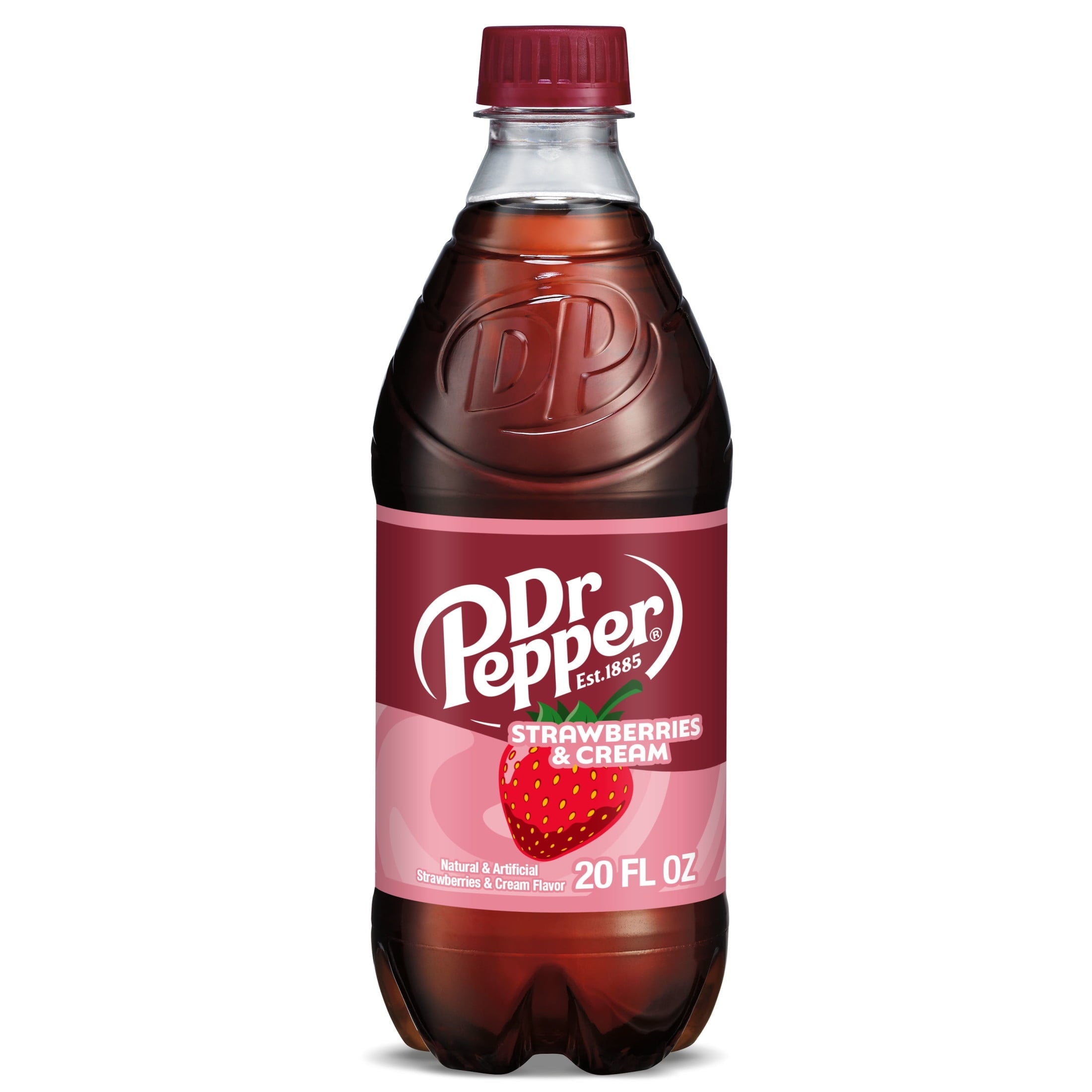 Dr Pepper Strawberries & Cream Soda - Berry Cream Sip, 20 fl oz Bottle