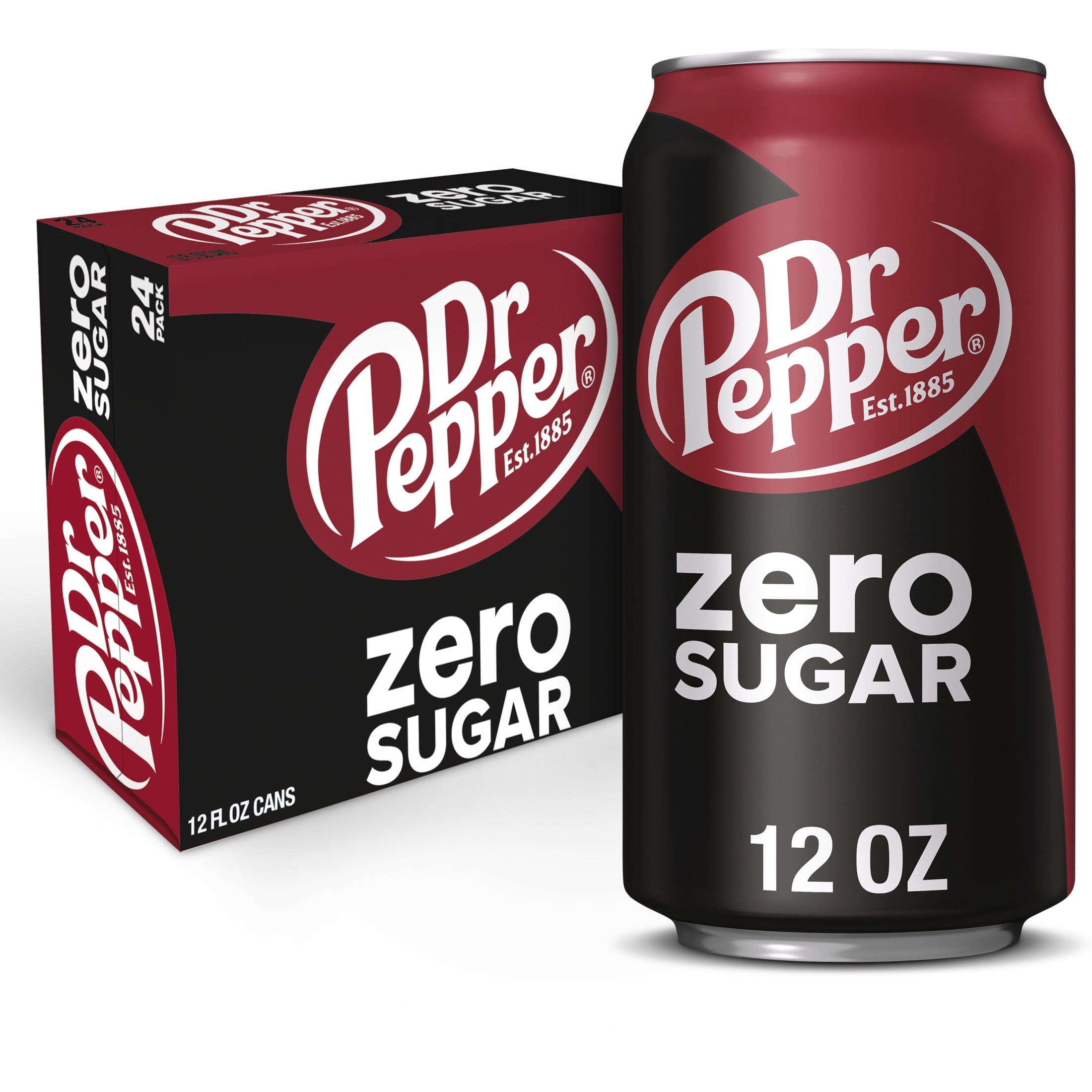 Dr Pepper Zero Sugar Soda - Classic Fizz Choice, 12 fl oz Cans, 24-Pack