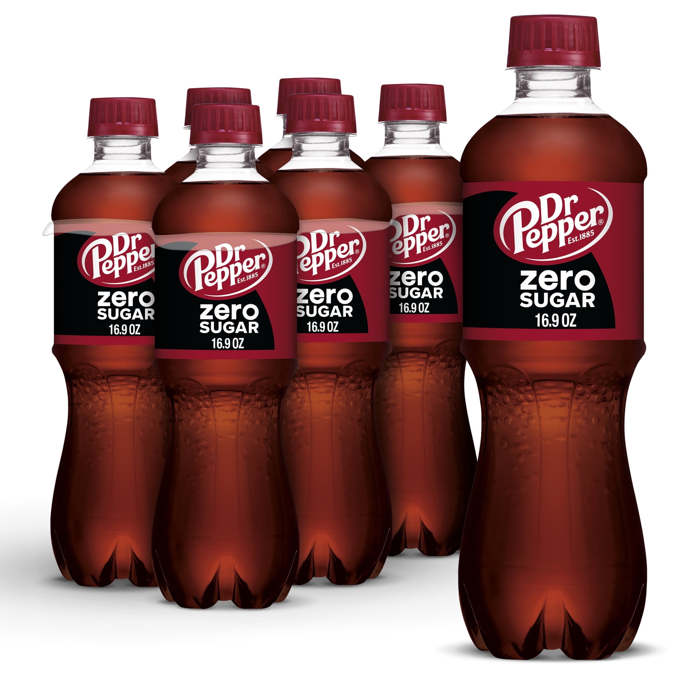 Dr Pepper Zero Sugar Soda - Crisp Refresh, 16.9 fl oz Bottles, 6-Pack