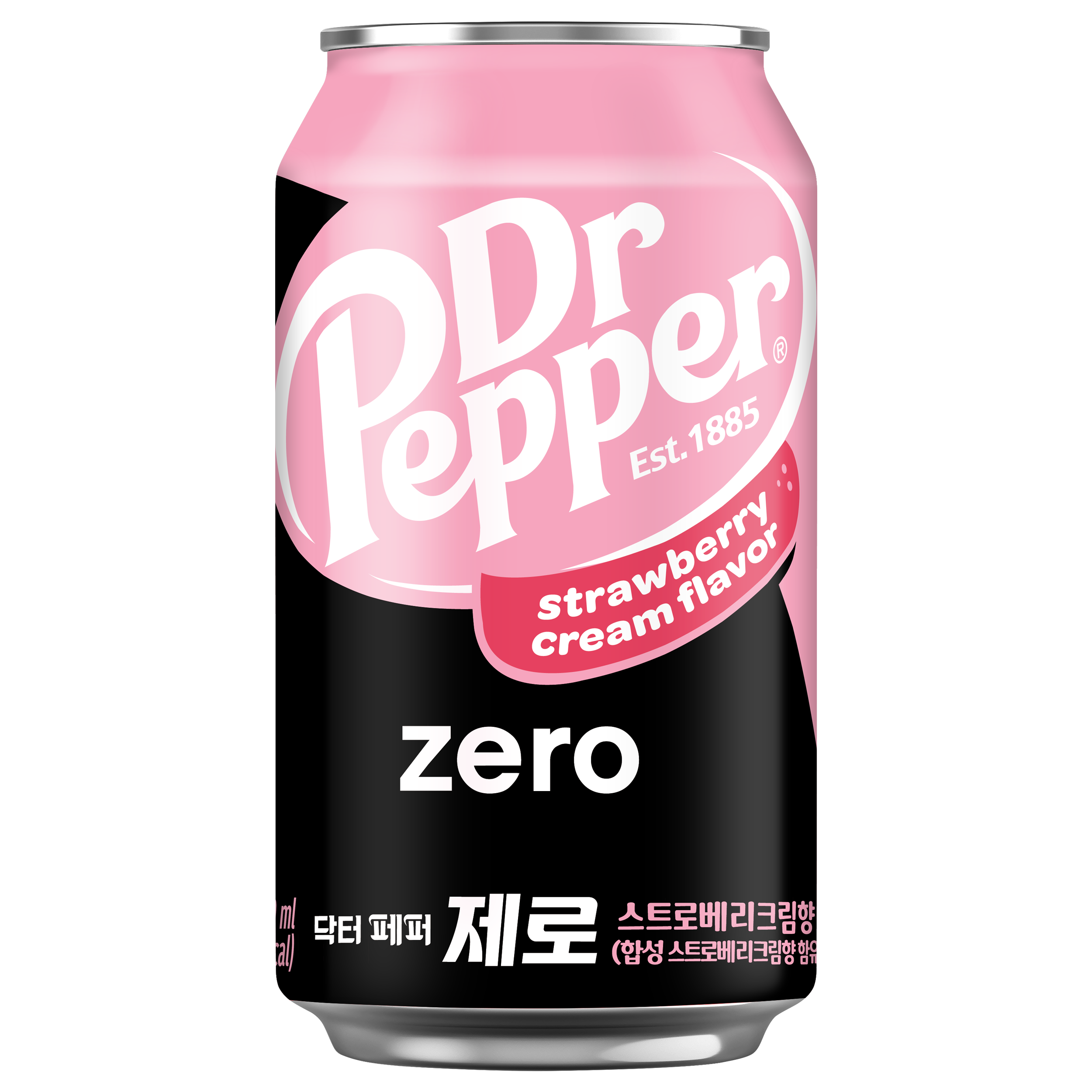 Dr Pepper Zero Strawberry Cream Flavor - Fresh Strawberry Pour, 350 ml Can